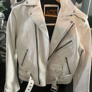 AC/DC Classic White Authentic Leather Jacket